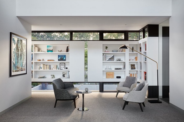 Design intérieur moderne - bibliothèque dans la maison Moat's corner 