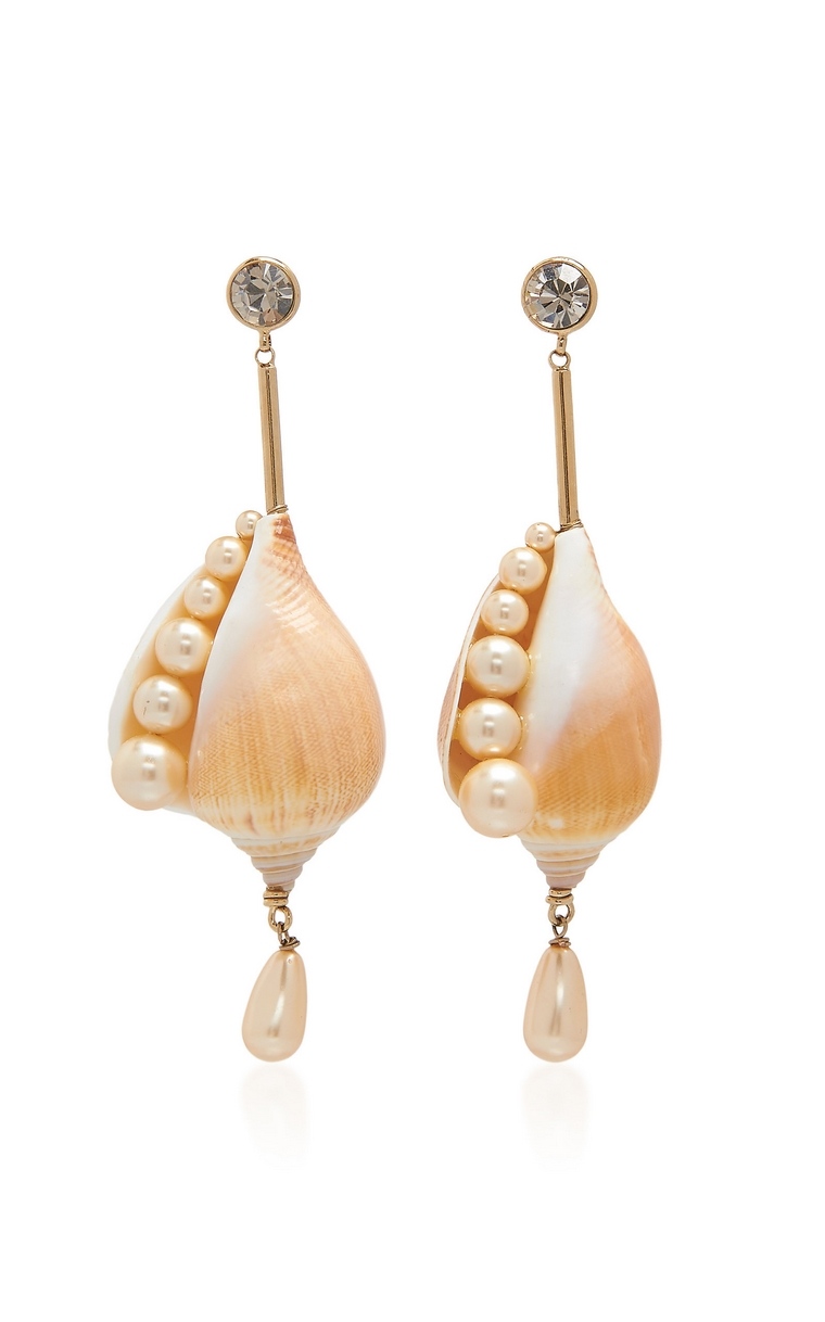 accessoires mode - boucles d'oreilles avec coquillages et perles