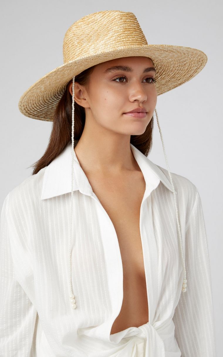 accessoires mode - chapeau de soleil Cleo - tissé en paille naturelle