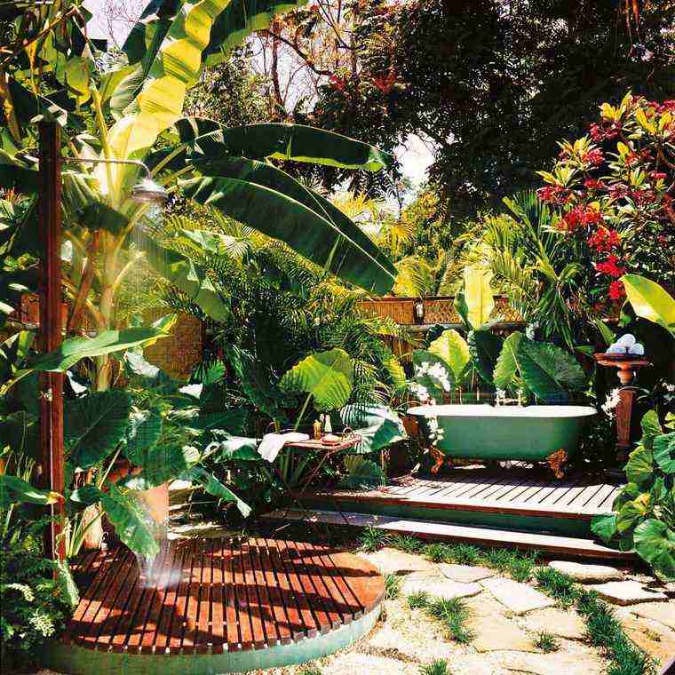 douche de jardin tropical