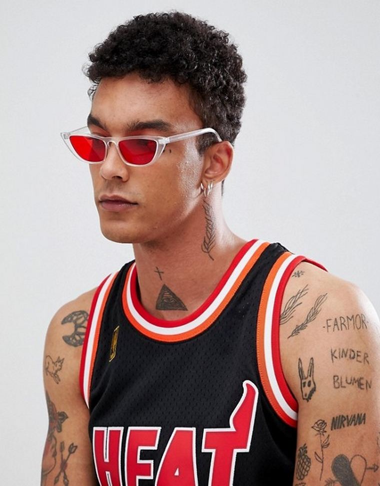 lunettes de soleil tendance 2019 monture rouge homme Asos Design