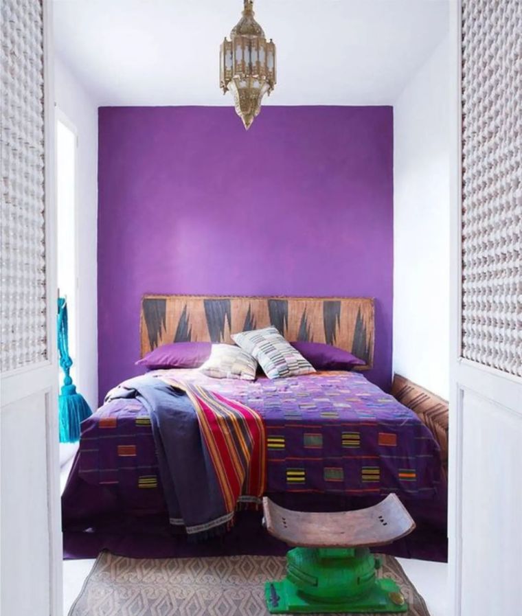 mur accent violet chambre