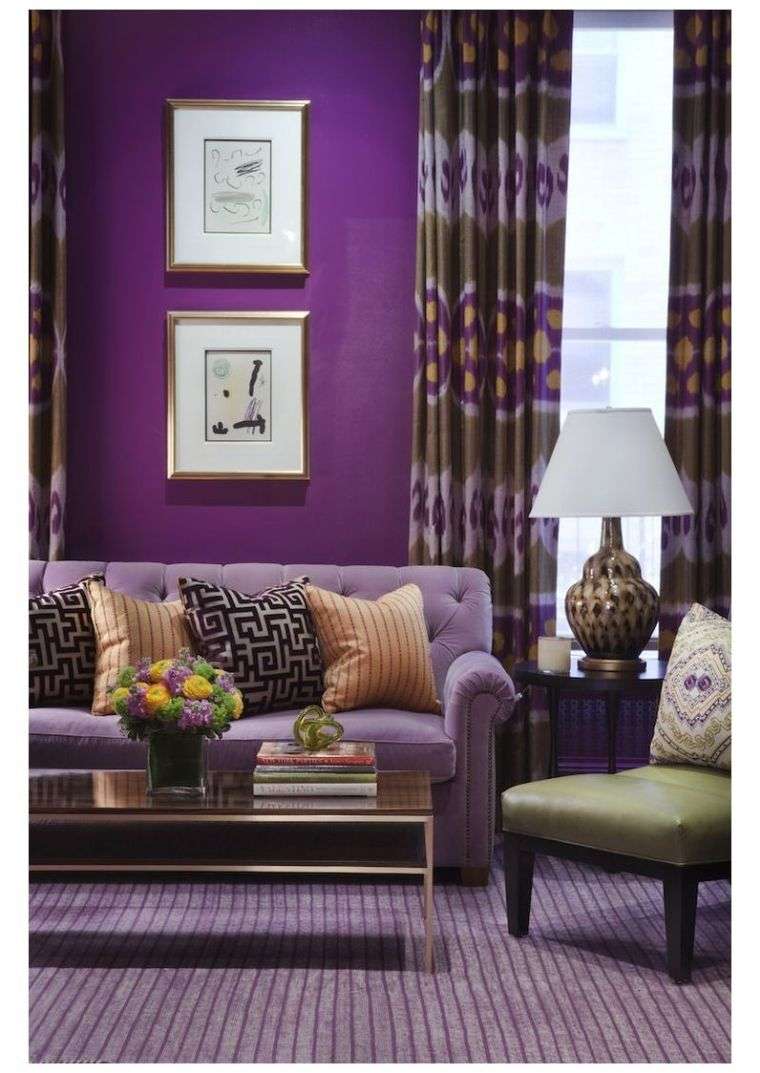 peinture lilas salon luxe