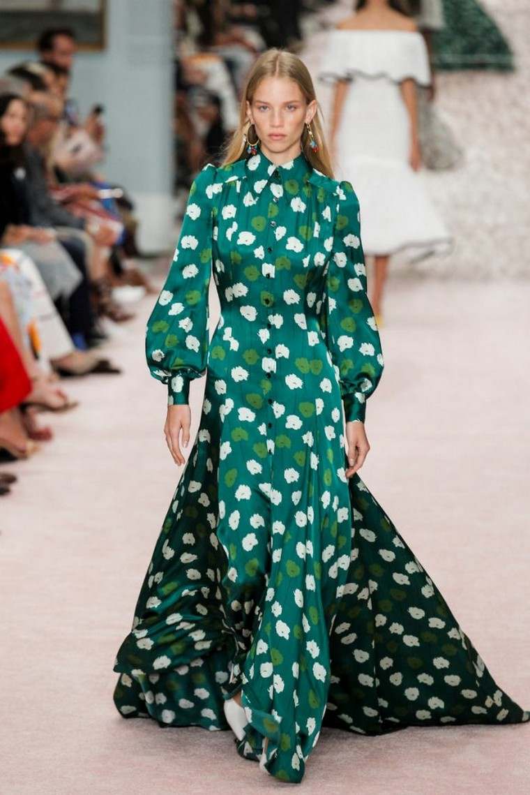robe verte motifs tenue street style 2019
