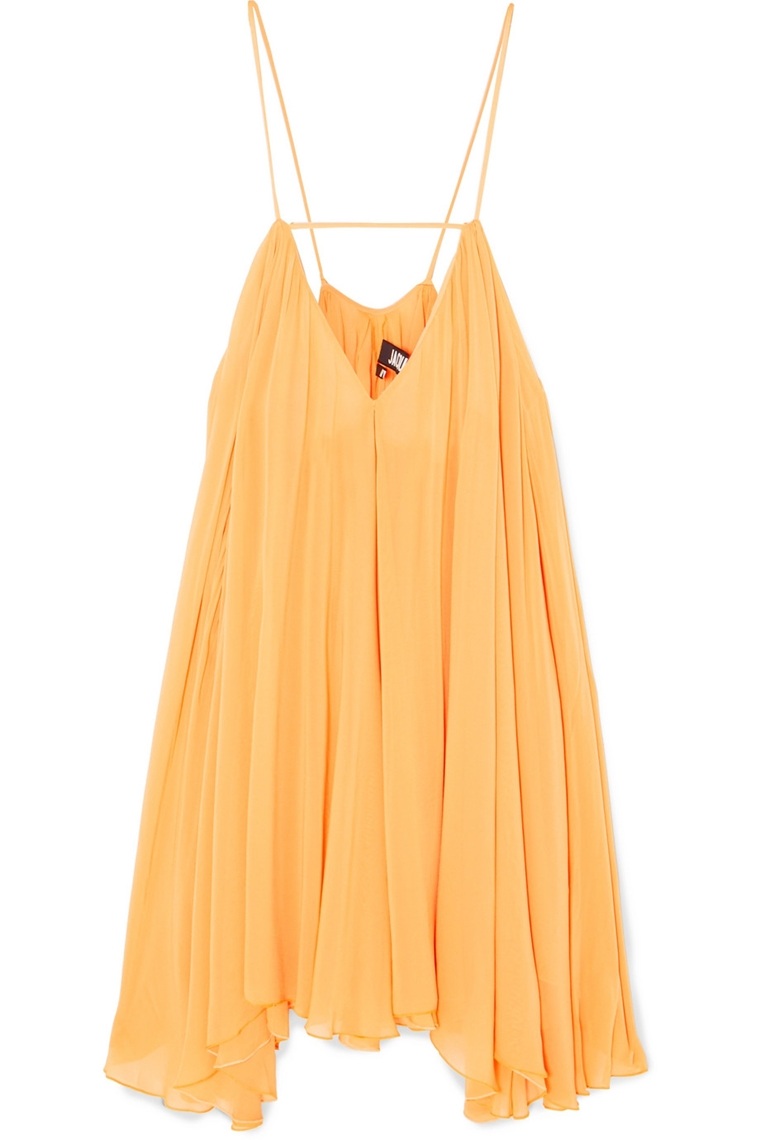 tenue de plage - accessoires - robe en soie couleur melon - Jacquemus