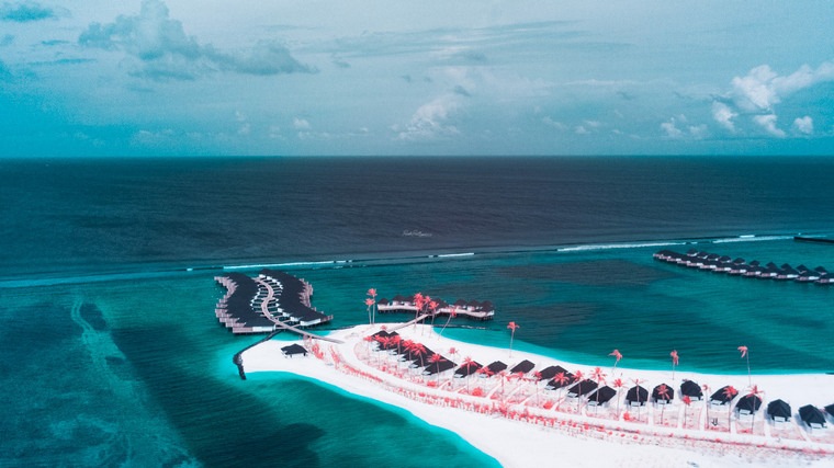 Les Maldives Paolo Pettigiani photos infrarouge drone DJI Mavic Pro 2