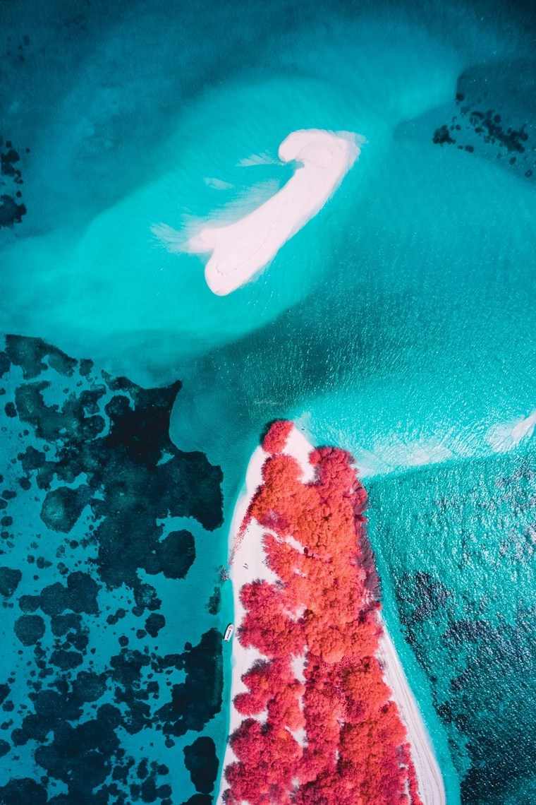 Les Maldives Paolo Pettigiani photos infrarouge prises drone DJI