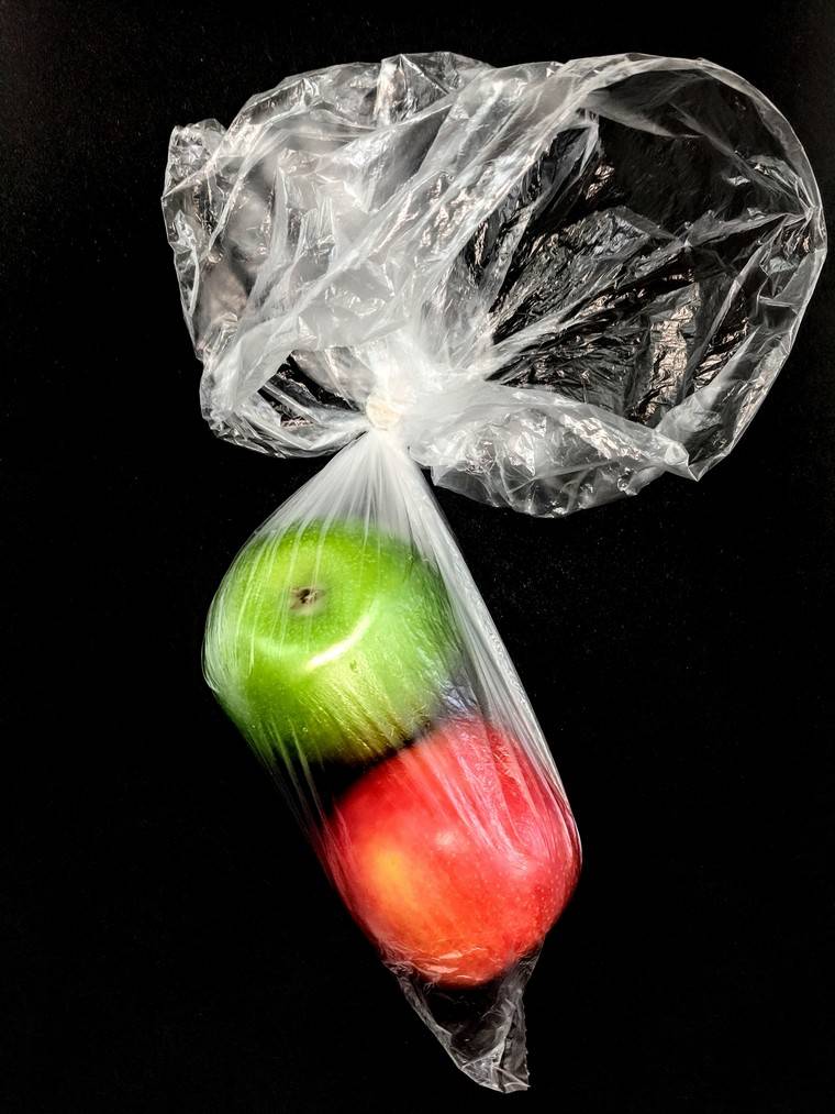 sac en plastique pomme
