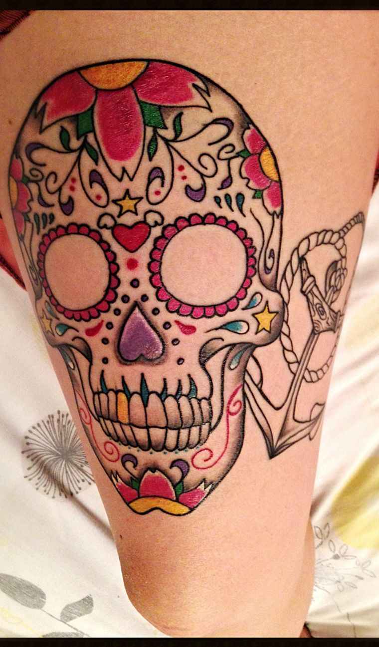 tatouage tête de mort mexicaine