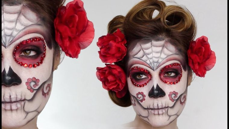 idée de maquillage de crâne mexicain