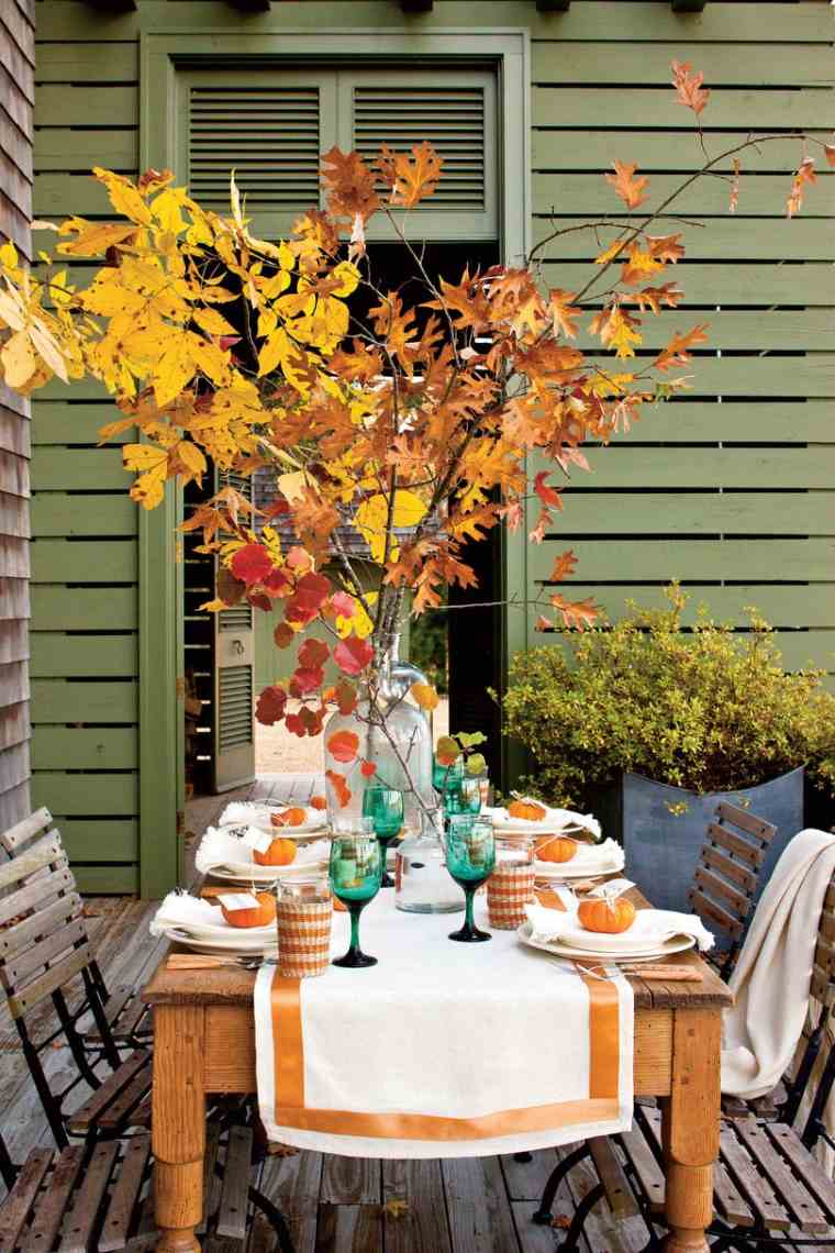 centre de table automne avec branches 