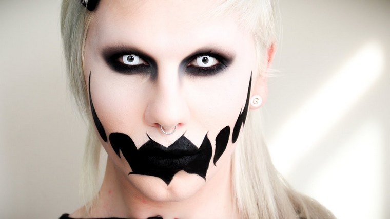 idée maquillage noir blanc halloween