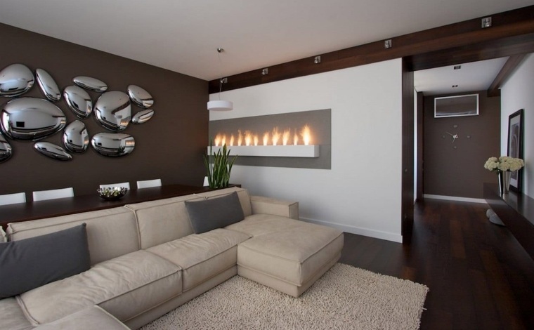 salon moderne avec canapé beige 