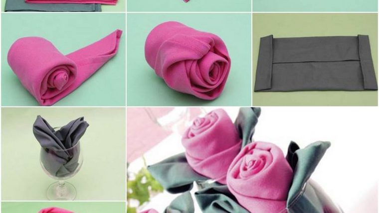 jolis-pliages-serviettes-roses