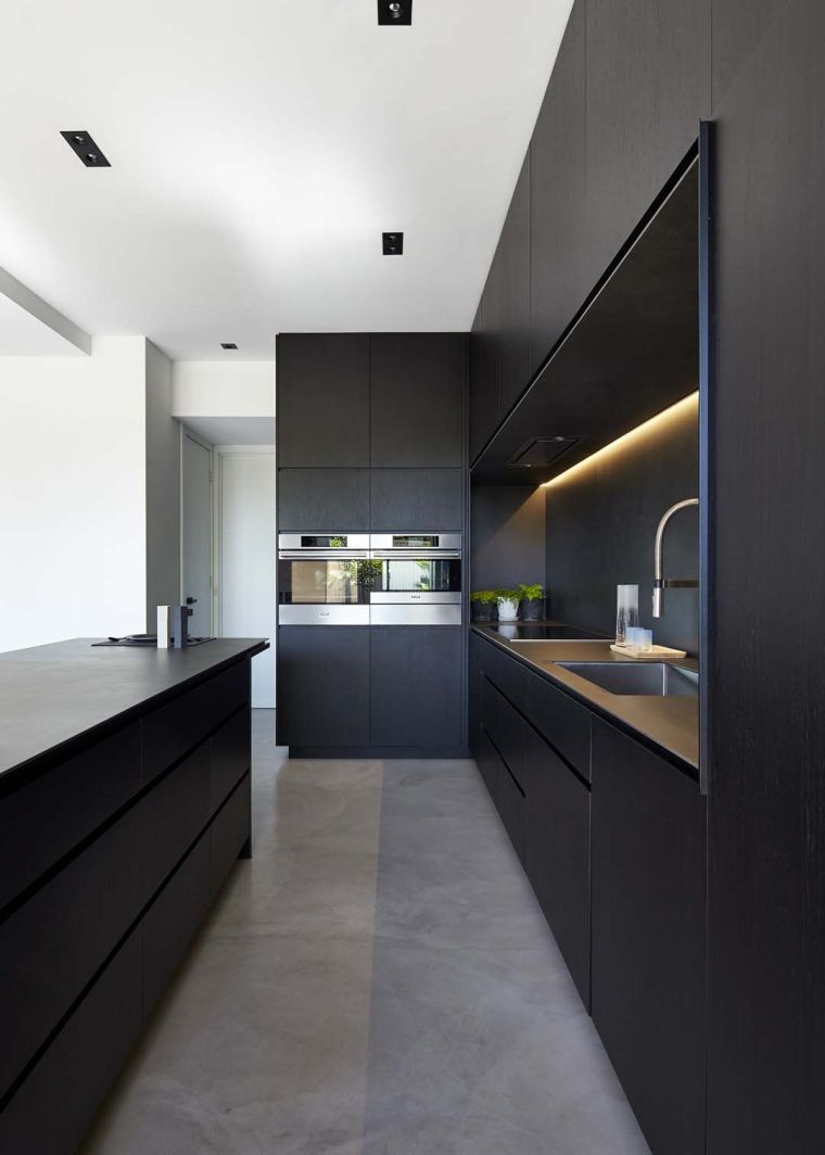 cuisine design noir minimaliste 