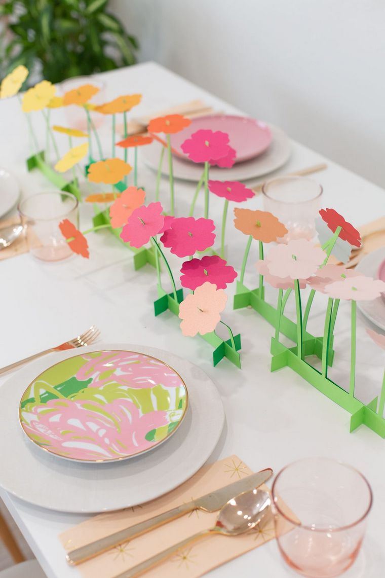 décoration de table idées fleurs papier