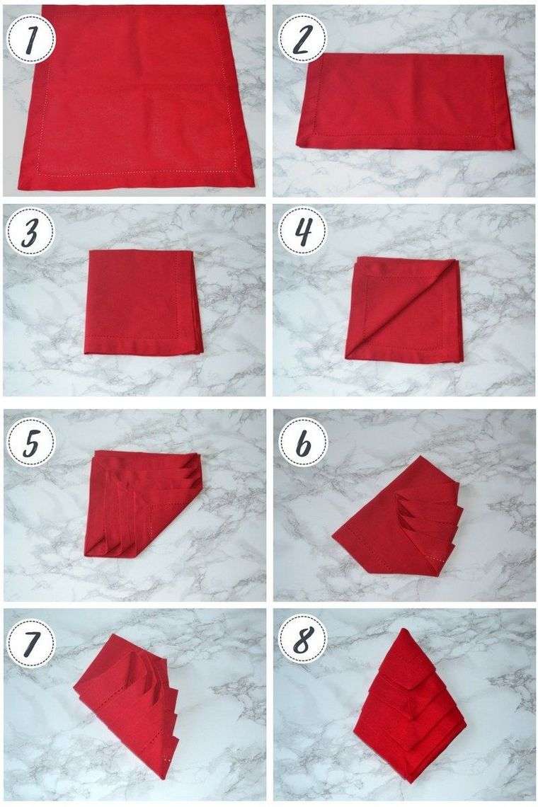 tutorial pliage serviette coton lin