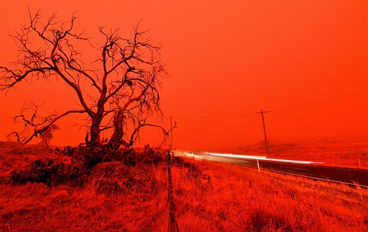 horizons rouges Australie brûle