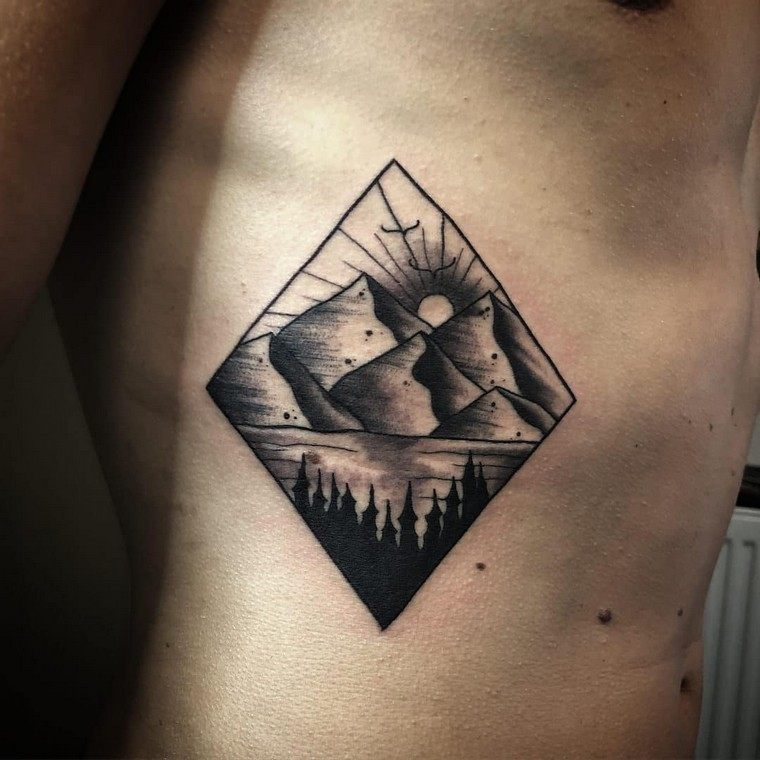 tatouage montagne idée original