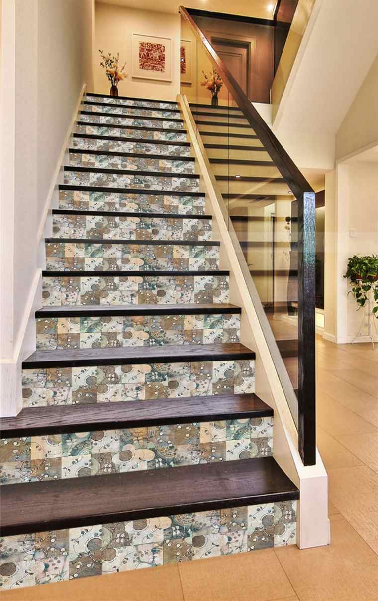 escalier avec carrelage en marbre 