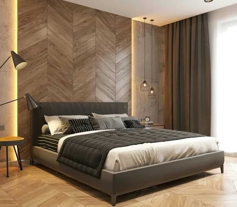 chambre à coucher tendance en bois 