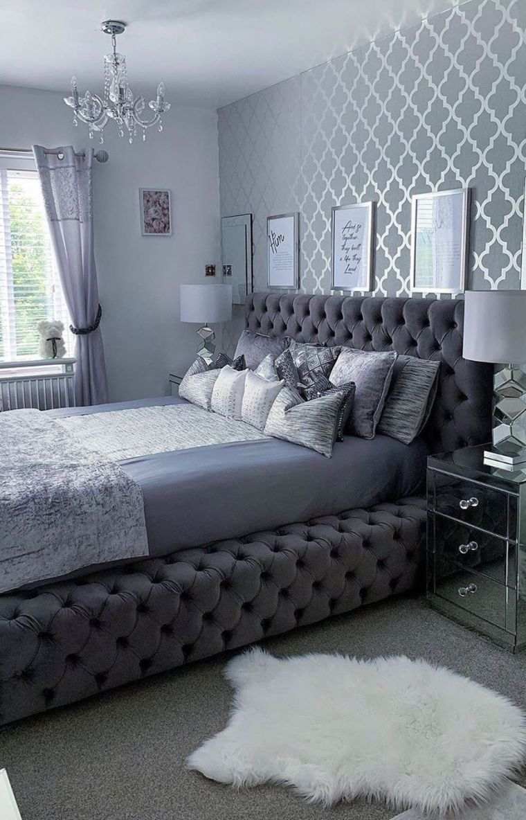 chambre à coucher tendance en gris 
