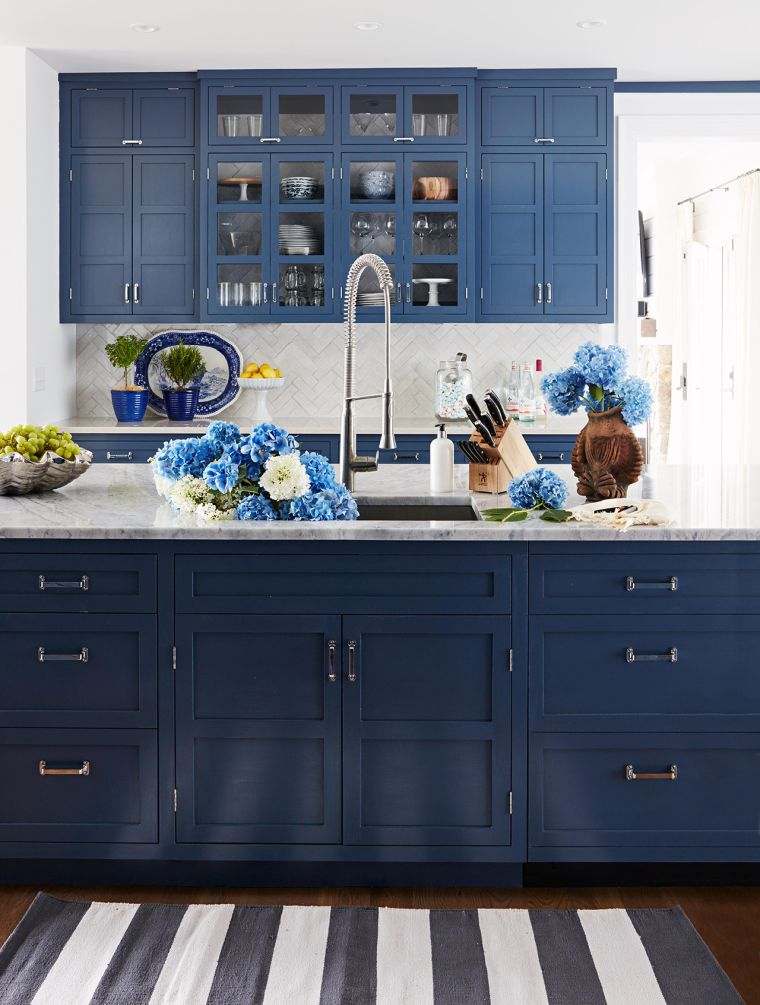 décoration de cuisine en bleu 