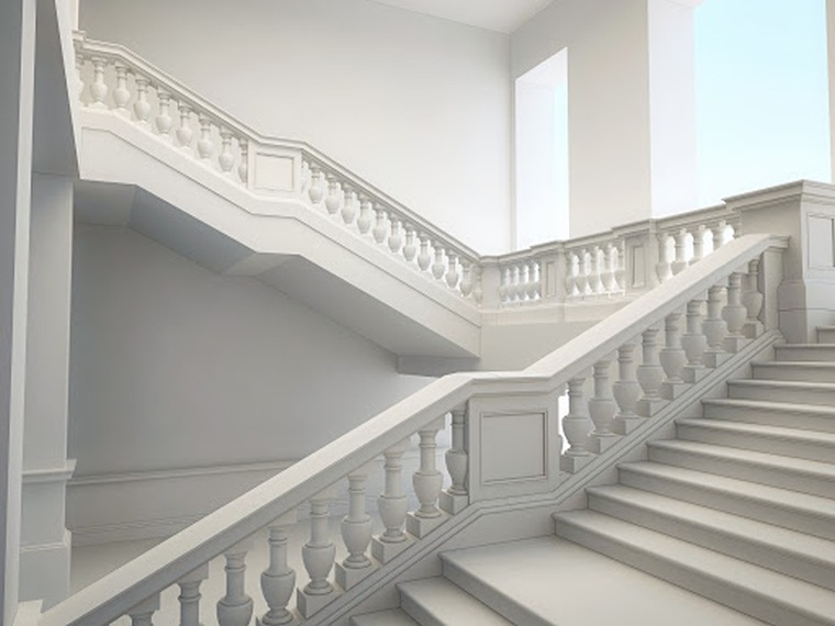 escalier design en blanc 