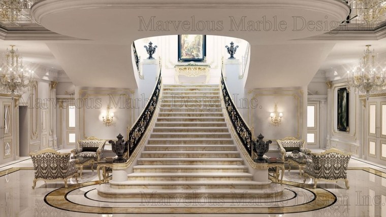 escalier luxe en marbre 