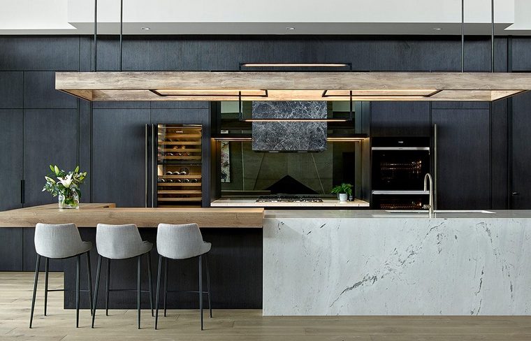 marbre bois couleur noire cuisine design