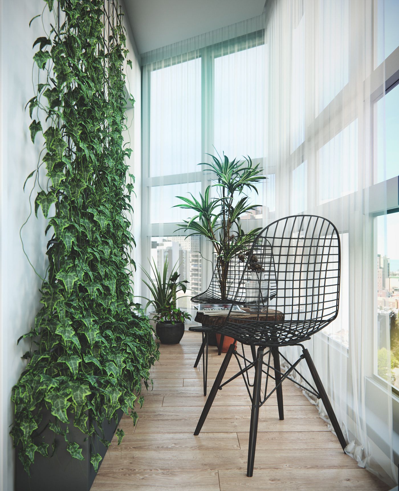 Décoration petit balcon design plantes