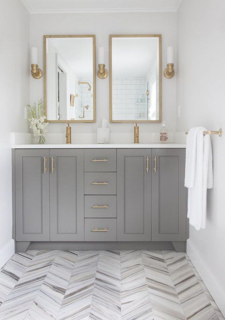meuble de salle de bain en gris design