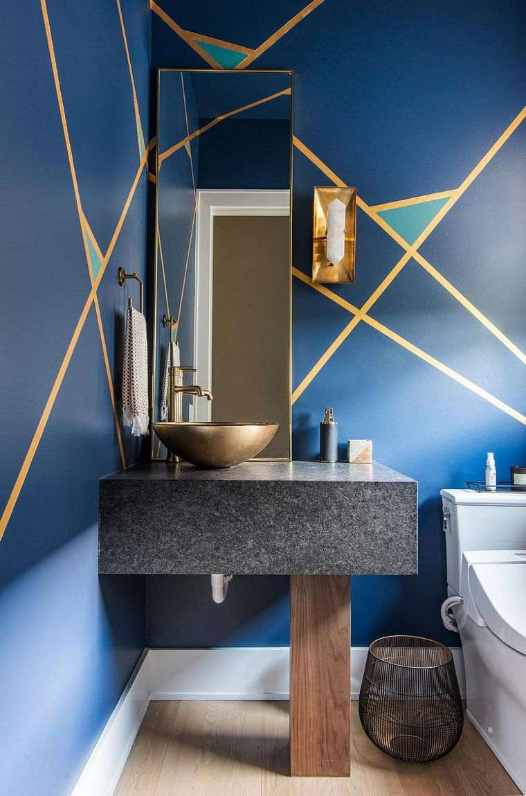 salle eau bleu classique