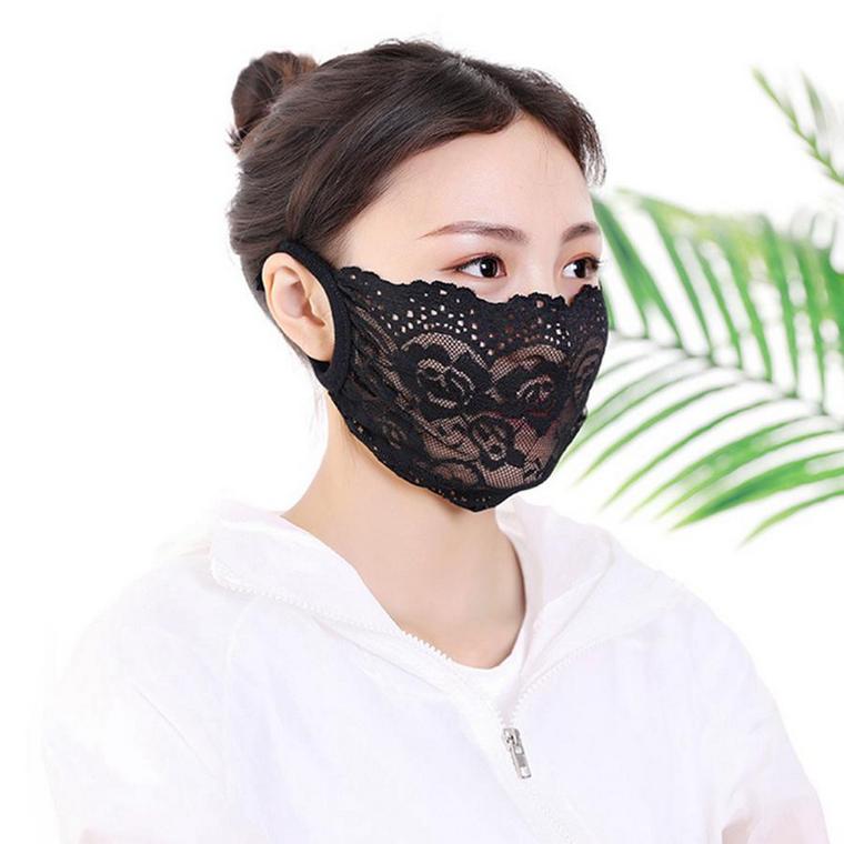 masque protection noir dentelle