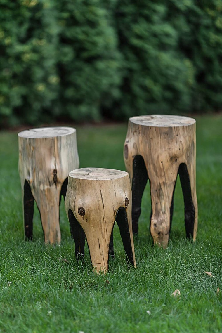 meubles en bûches de bois pour l’extérieur diy