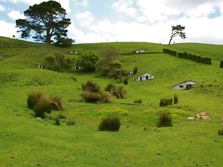 les maisons de Habbiton en Nouvelle Zélande 