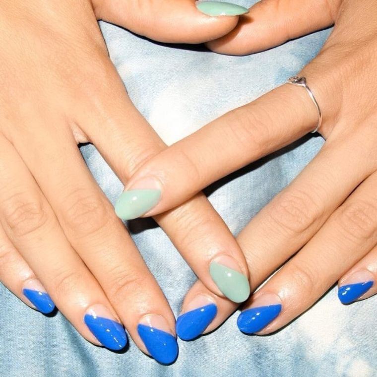 ongles couleur tendance bleu