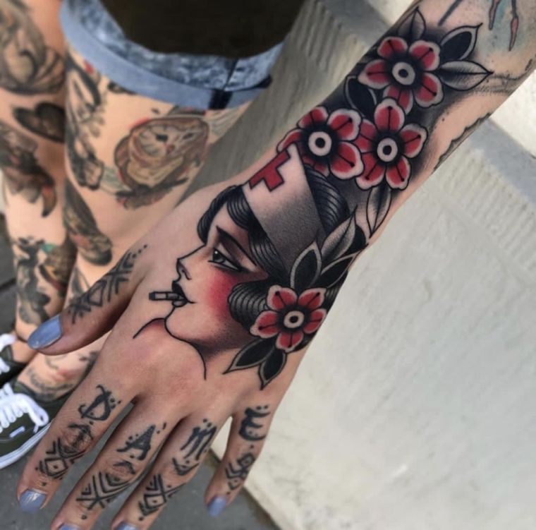 idée de tatouage à la main 