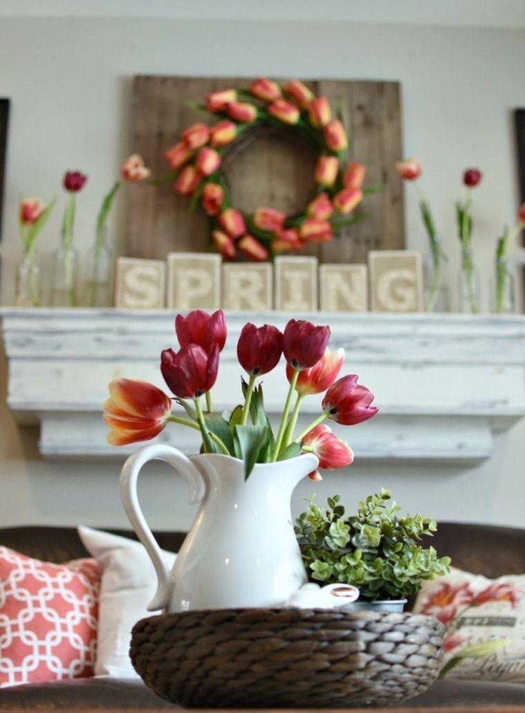 tulipes pour la déco de printemps de table