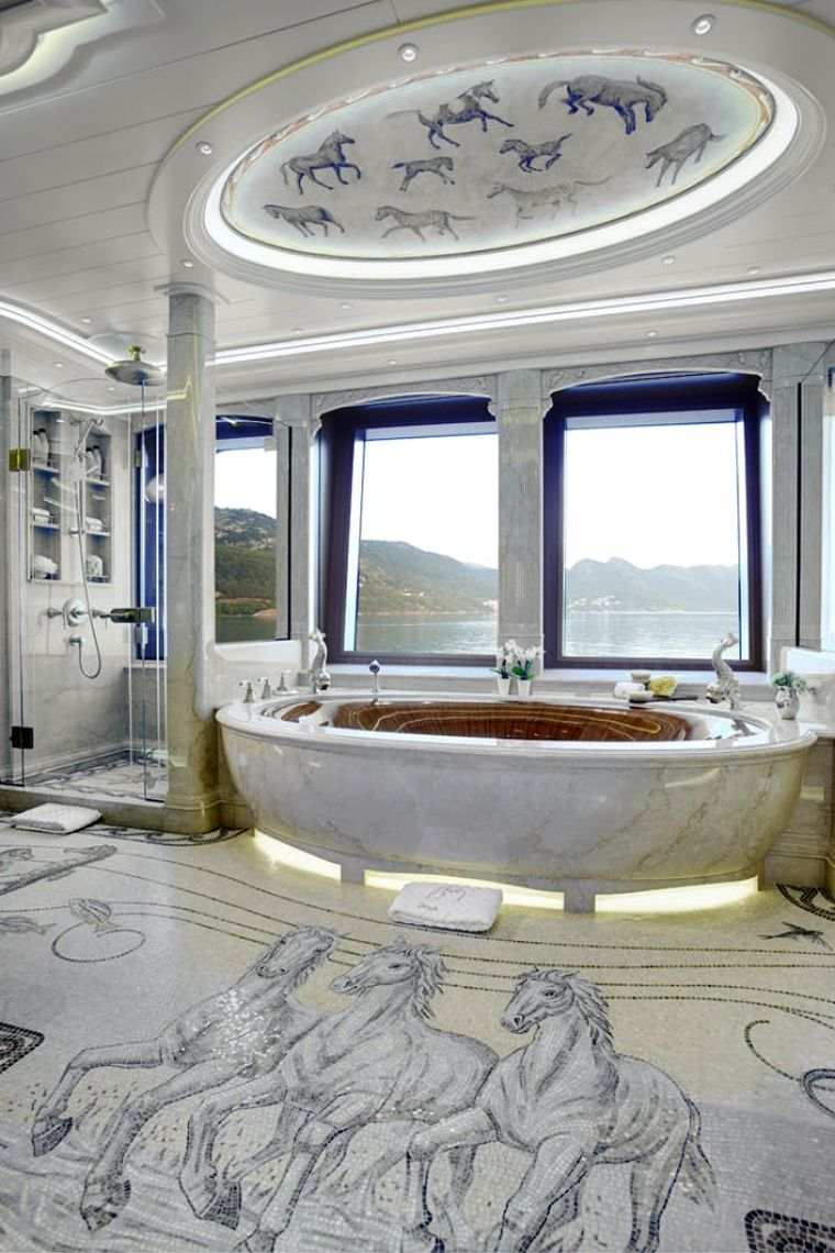 yacht design baignoire marbre