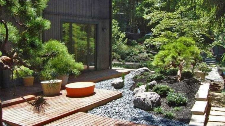 aménagement jardin japonais avec maison 