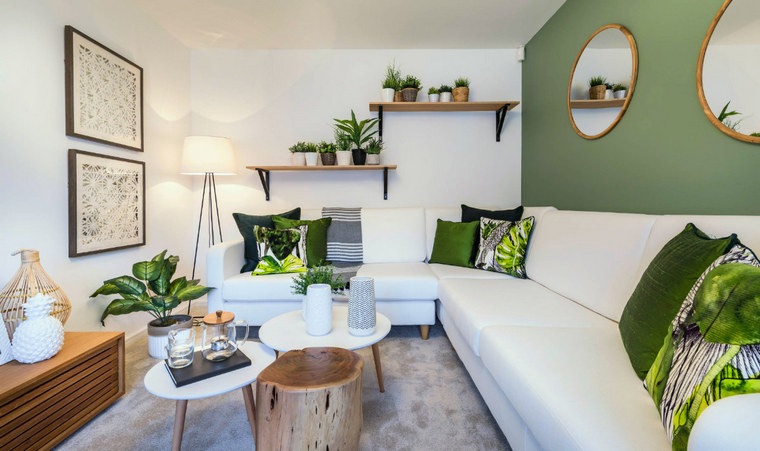 chambre moderne décorée verte