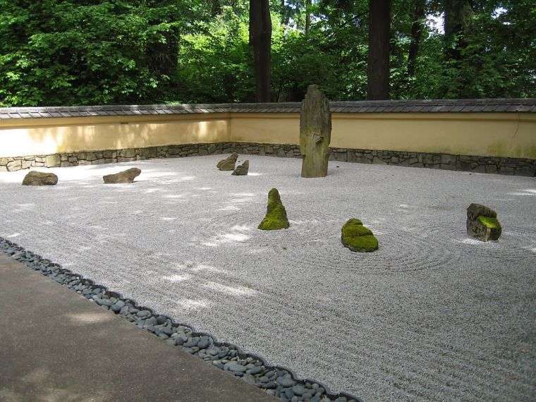 jardin japonais avec gravel 