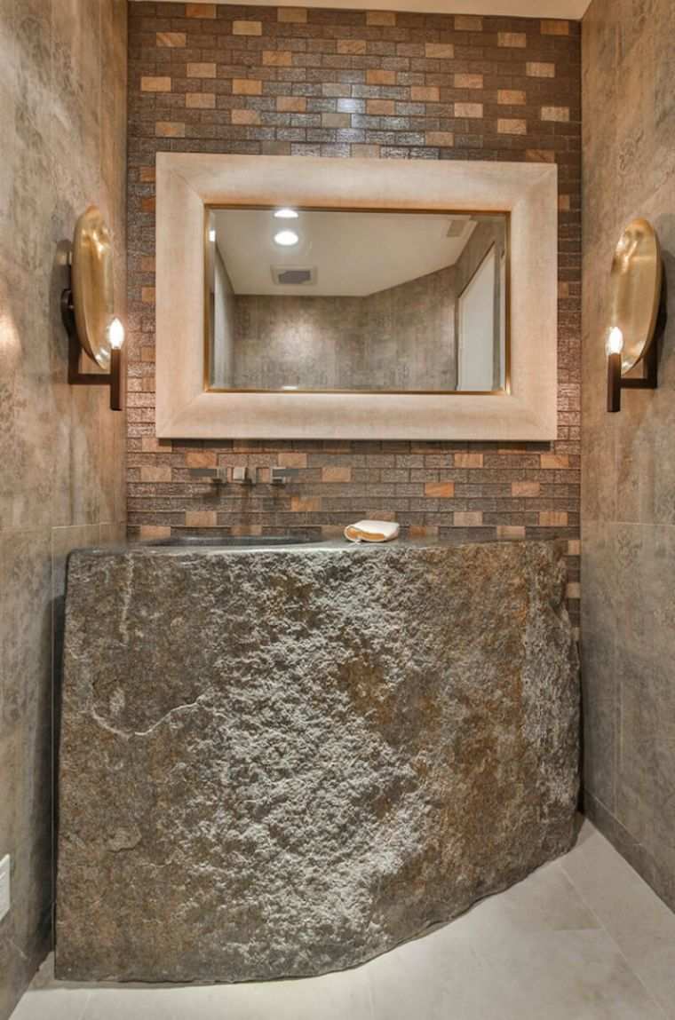 lavabo de salle de bain en pierre 