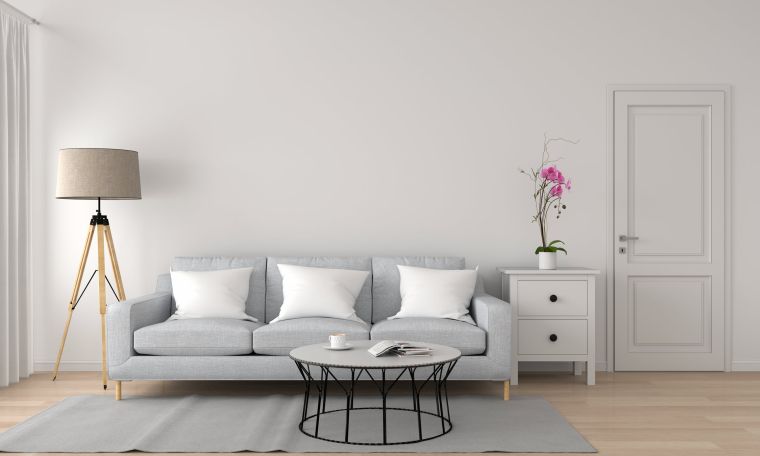 salon minimaliste en couleurs 