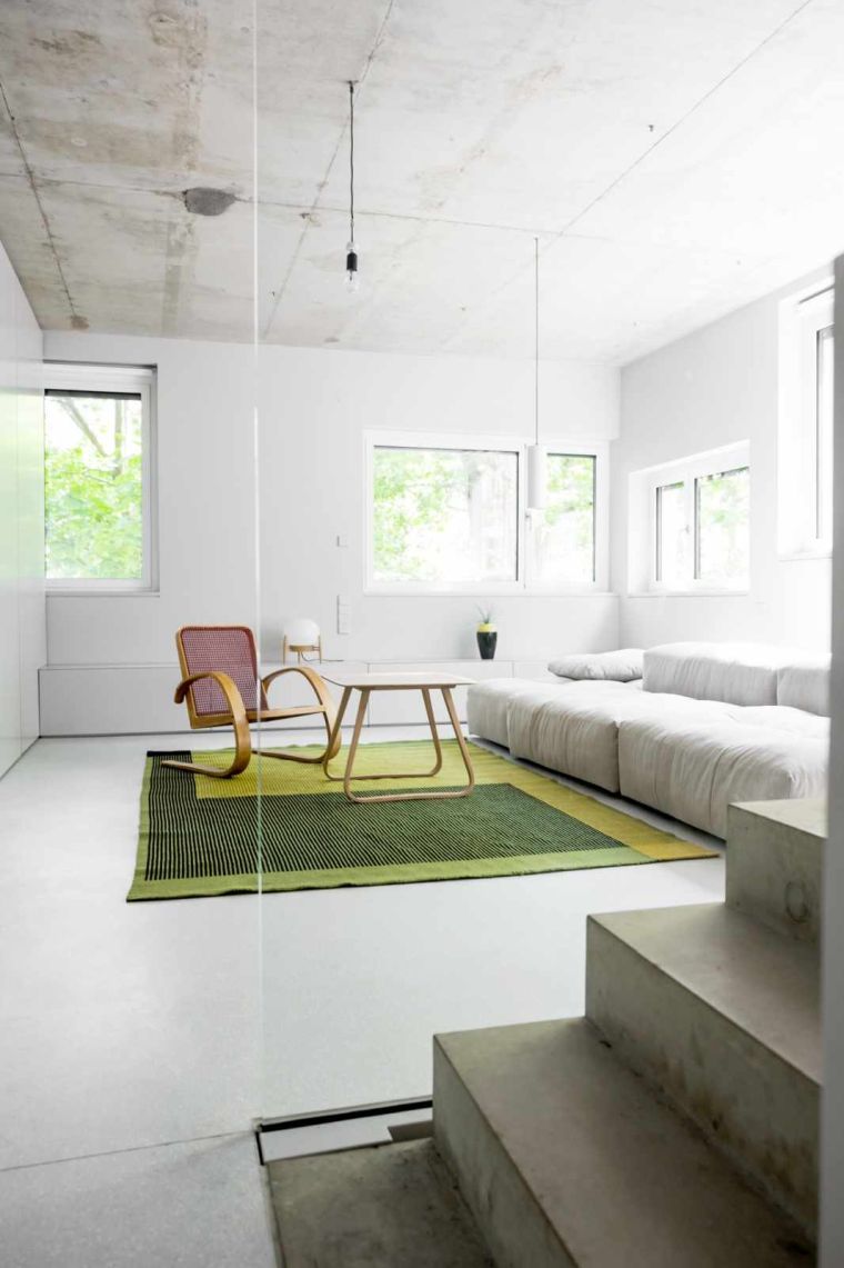 tapis vert pour salon moderne 