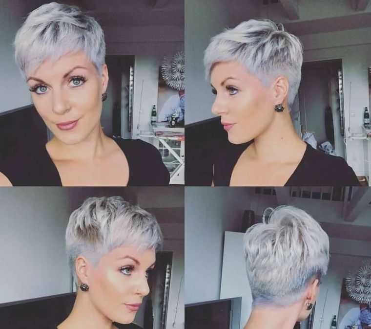coiffure pixie 2020 pour cheveux gris 