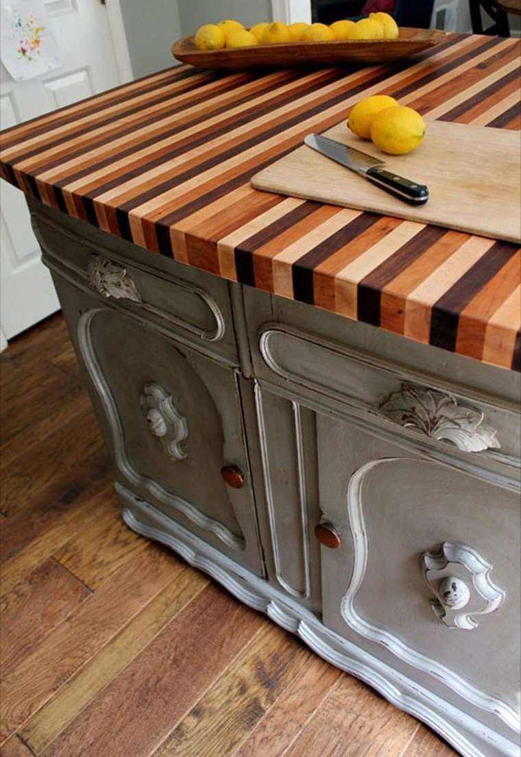 comptoir de cuisine en bois original idée
