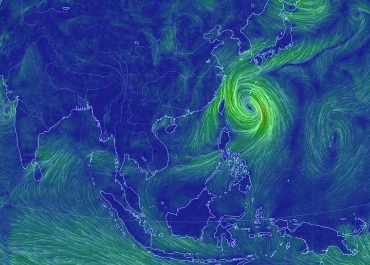 2019 09 20 typhon Tepah approche Japon