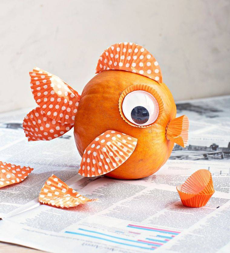citrouille décorée comme poisson 